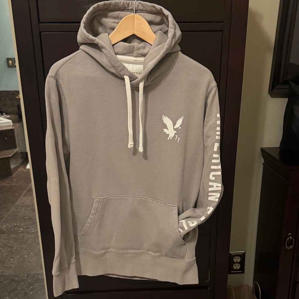 American Eagle Outfitters Light Gray Men's Hoodie